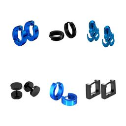 KARISHMA KREATIONS Men Set Of 6 Stainless Steel Contemporary Studs Earrings-image-112