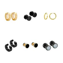 KARISHMA KREATIONS Men Set Of 6 Gold-Plated Contemporary Studs Earrings-2