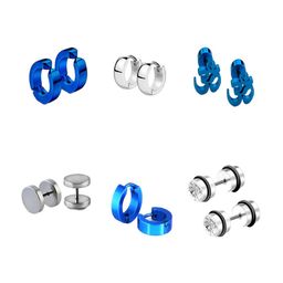 KARISHMA KREATIONS Men Set Of 6 Stainless Steel Contemporary Studs Earrings-image-121
