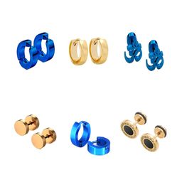 KARISHMA KREATIONS Men Set Of 6 Stainless Steel Contemporary Studs Earrings-image-109
