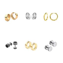 KARISHMA KREATIONS Men Set Of 6 Gold-Plated Circular Stud Earrings-image-97