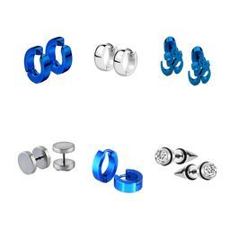 KARISHMA KREATIONS Men Set Of 6 Stainless Steel Contemporary Studs Earrings-image-103