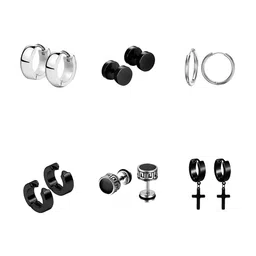 KARISHMA KREATIONS Men Set Of 6 Silver-Plated Circular Stud Earrings-12