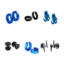 KARISHMA KREATIONS Men Set Of 6 Stainless Steel Contemporary Stud Earrings-image-117