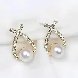 KARISHMA KREATIONS Gold-Plated Pearls Beaded Studs Earrings-12