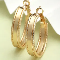 Bohey by KARATCART Gold-Plated Circular Hoop Earrings-image-18