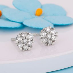 GIVA Rhodium-Plated 925 Sterling Silver Contemporary Studs Earrings-1