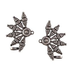TEEJH Contemporary Oxidised Studs Earrings-35