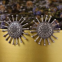 VENI Silver Plated Contemporary Studs Earrings-image-47