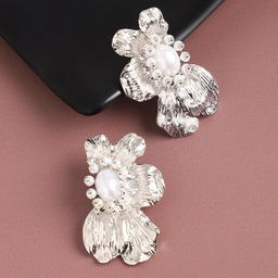 SOHI Silver-Plated Contemporary Drop Earrings-image-32