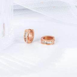 Peora Rose Gold-Plated Contemporary Studs Earrings-13