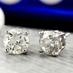 Peora Silver-Plated American Diamond Studded Contemporary Studs Earrings-58
