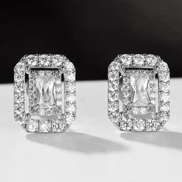 Peora Silver-Toned Contemporary Studs Earrings-50