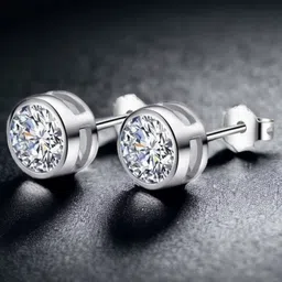 MYKI Silver-Plated Contemporary Studs Earrings-image-10