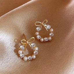 Jewels Galaxy Gold Plated Contemporary American Diamond Studs Earrings-16