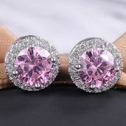 Peora Silver-Plated Contemporary American Diamond Studded Studs Earrings-0
