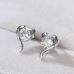 Peora Silver-Plated Contemporary Studs Earrings-25