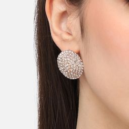 SOHI Silver-Plated Contemporary Studs Earrings-17