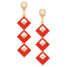 Crunchy Fashion Gold-Plated Contemporary Drop Earrings-image-80