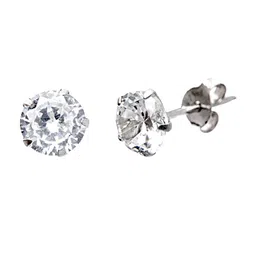 Abhooshan 92.5 Sterling Silver Cubic Zirconia Circular Shaped Stud Earrings-51
