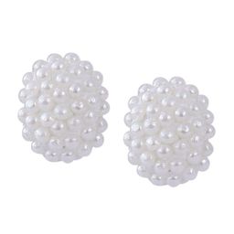 Abhooshan 92.5 Sterling Silver Pearls Contemporary Stud Earrings-36