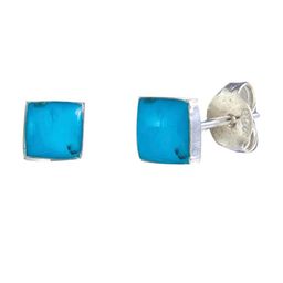 Abhooshan 92.5 Sterling Silver Geometric Shaped Turquoise Stud Earrings-picture-57