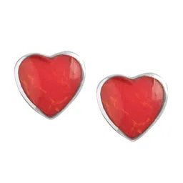 Abhooshan Sterling Silver Heart Shaped Studs Earrings-19