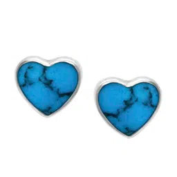 Abhooshan Mother of Pearl 92.5 Sterling Silver Heart Shaped Studs Earrings-picture-26