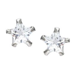 Abhooshan 925 Sterling Silver Cubic Zirconia Star Shaped Studs Earrings-10