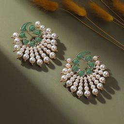 SOHI Gold-Plated Circular Shaped Stud Earrings-50