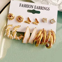 Jewels Galaxy Pack Of 6 Contemporary Studs Earrings-53