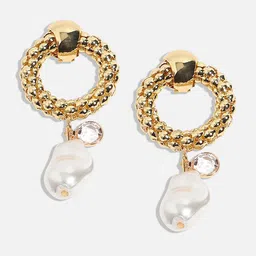 SOHI Gold-Plated Circular Drop Earrings image 5