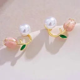 Softwrap Leaf Shaped Studs Earrings image 2