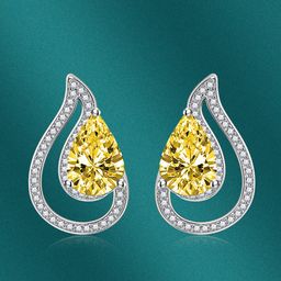 Designs & You Silver-Plated Cubic Zirconia Studded Teardrop Shaped Stud Earrings image 3