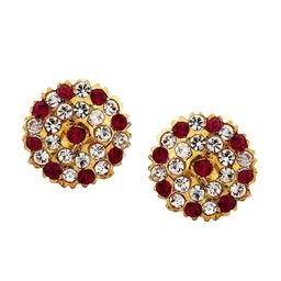 Vighnaharta Set Of 2 Gold-Plated Stud Earrings With Removable Chain Drop image 4