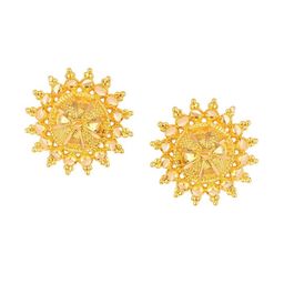 Vighnaharta Set Of 2 Gold-Plated Stud Earrings With Removable Chain Drop image 4