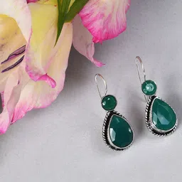 SOHI Silver-Plated Teardrop Shaped Drop Earrings image 4