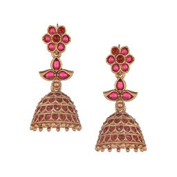 Jazz and Sizzle Floral Jhumkas Earrings image 3