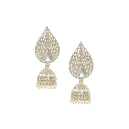 OOMPH Teardrop Shaped Kundan Jhumkas image 2