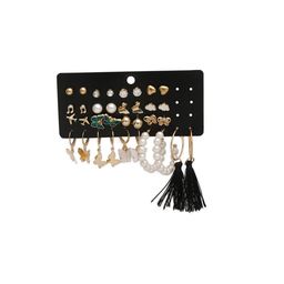 divastri DIVASTR Set of 6 Gold-Plated Artificial Stones Studded And Beaded Circular Studs image 3