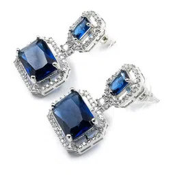 StileAdda Silver-Plated Geometric Drop Earrings image 4