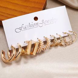 PolluxCraft Set Of 5 Gold-Plated Beaded Geometric Studs image 4