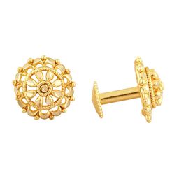 Vighnaharta Set Of 2 Gold-Plated Crystal Studded Drop Earrings With Removable Studs image 4