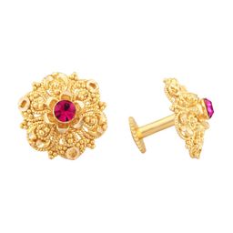 Vighnaharta Set Of 2 Gold-Plated Stud Earrings With Removable Chain Drop image 4