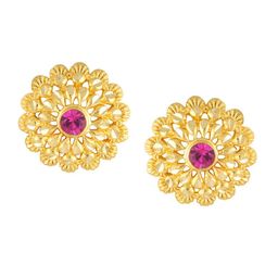 Vighnaharta Set Of 2 Gold-Plated Stud Earrings With Removable Chain Drop image 3