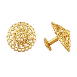 Vighnaharta Set Of 2 Gold-Plated Stud Earrings With Removable Chain Drop image 2