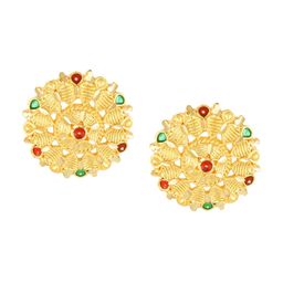 Vighnaharta Set Of 2 Gold-Plated Stud Earrings With Removable Chain Drop image 5