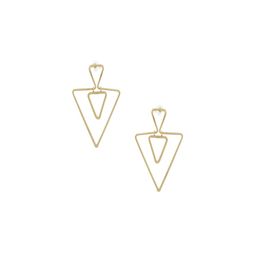 UNIVERSITY TRENDZ Gold-Plated Triangular Drop Earrings image 5