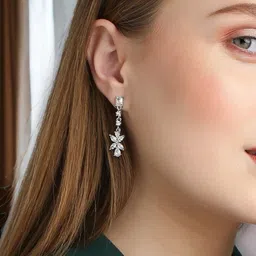 HOT AND BOLD Silver-Plated Geometric Drop Earrings-58