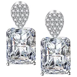 Designs & You Silver-Plated Geometric Cubic Zirconia Drop Earrings image 3